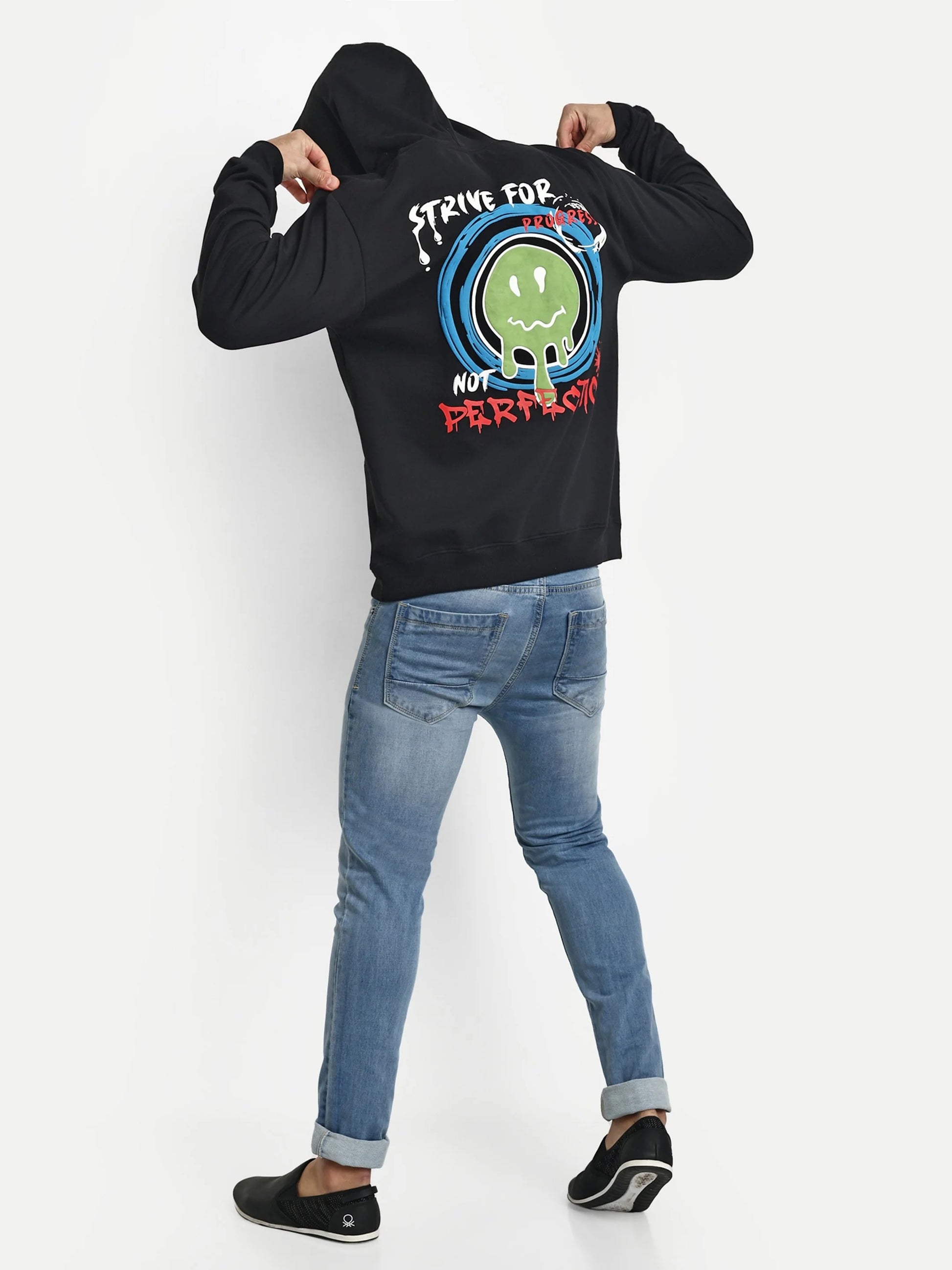 Men Printed Hoodie Black - Reprise