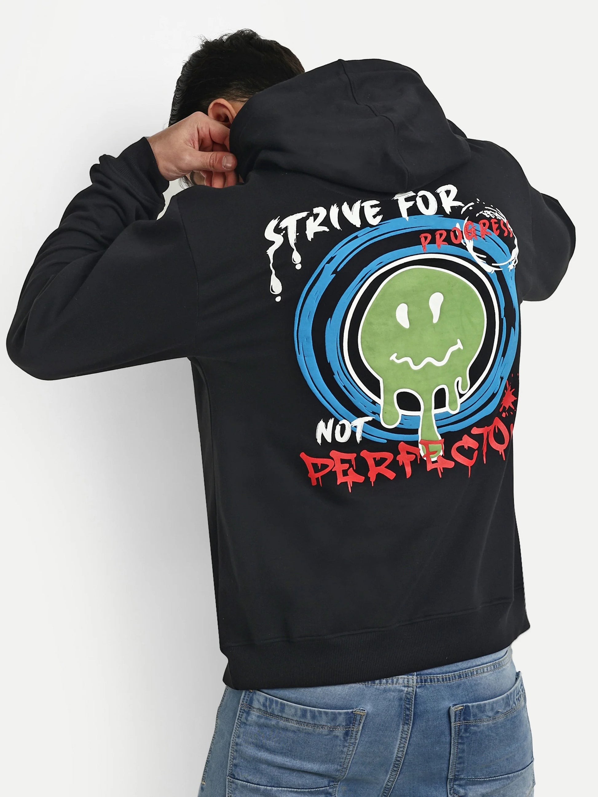 Men Printed Hoodie Black - Reprise