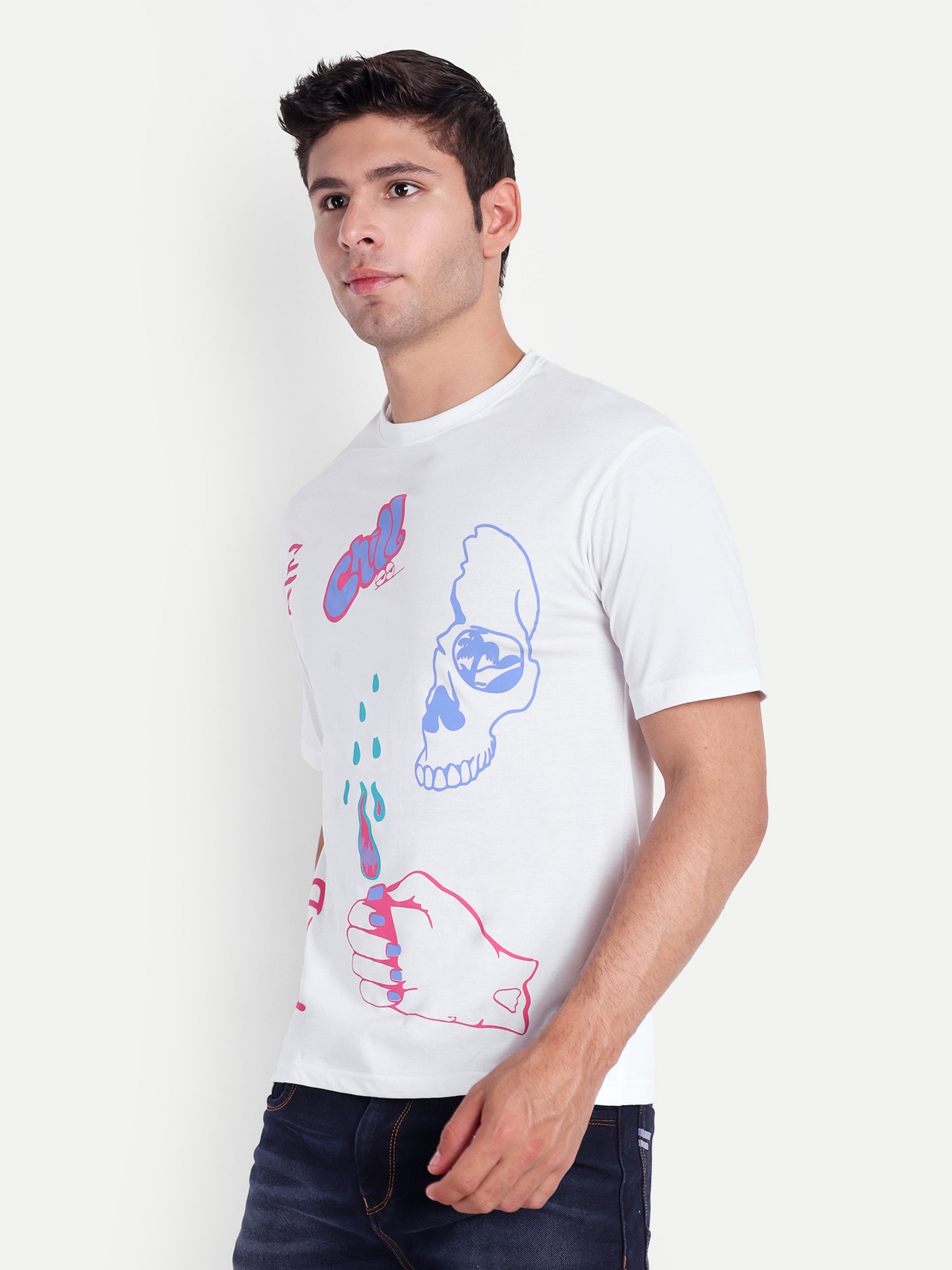 Men's Cotton White Regular T-Shirts - Reprise