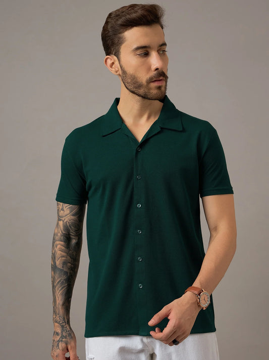 Men Casual Shirt Green