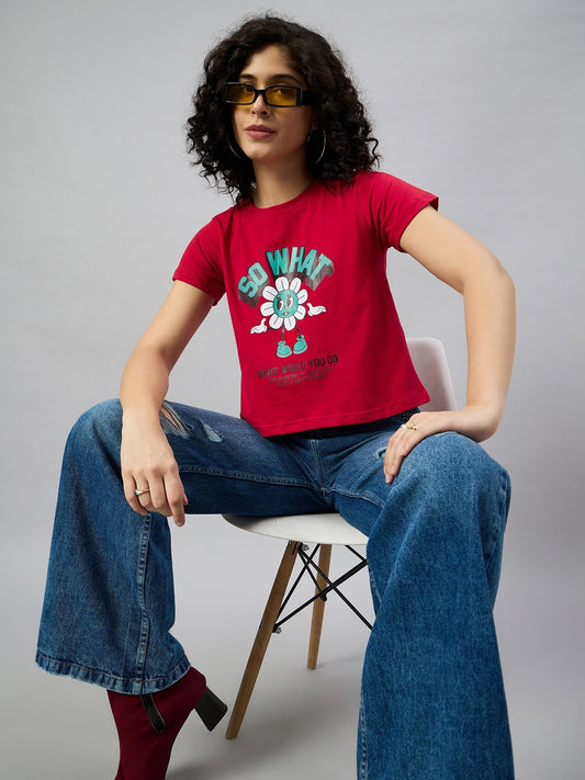 WOMEN PRINTED REGULAR FIT TSHIRT - Reprise
