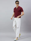 Men's Maroon Cotton Polo T-Shirts - Reprise